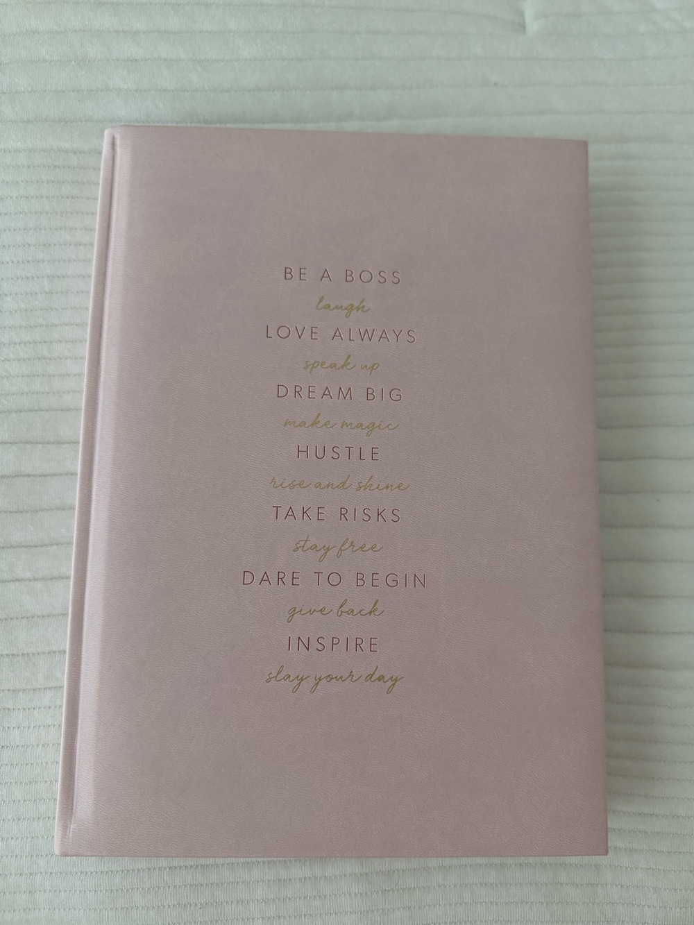 Indigo Pink Inspirational Hardcover Notebook - Gold Foil Text